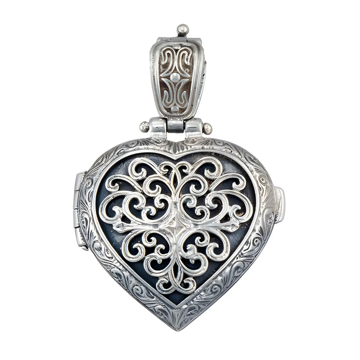 Mediterranean Heart Silver Locket (Small)