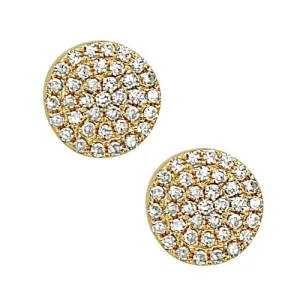 Mini Diamond Pave Disc Stud Earrings