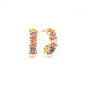 Multicoloured Zirconia Ivrea Creolo Piccolo Earrings SJ-E12311-XCZ-YG