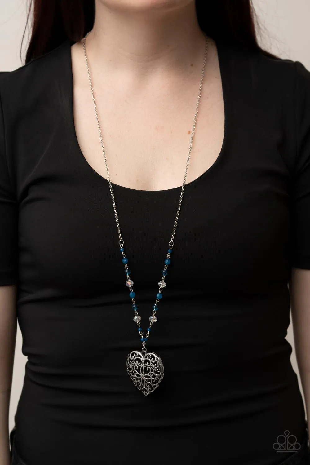 Necklaces Doting Devotion - Blue VDAY V122