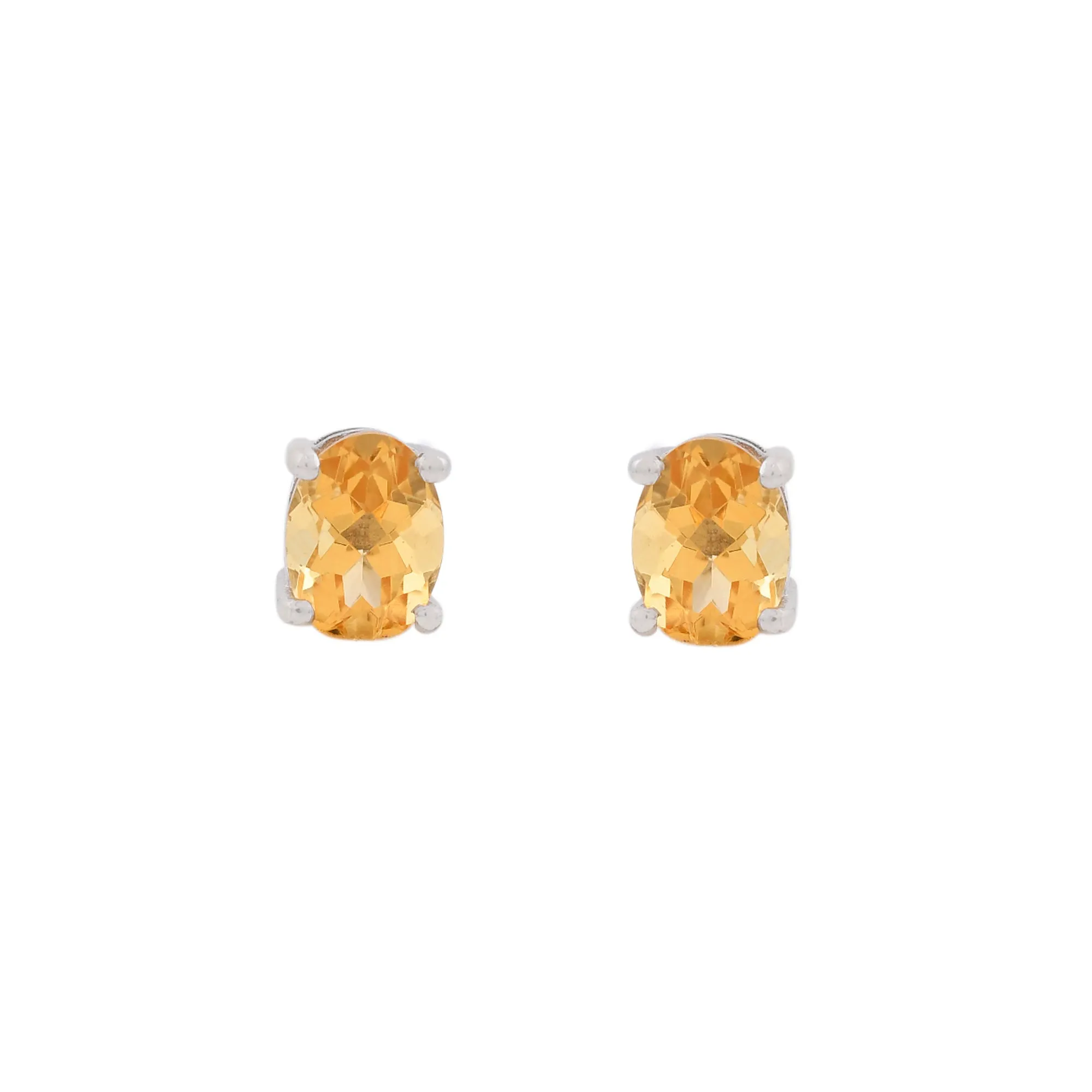 Oval Citrine Studs