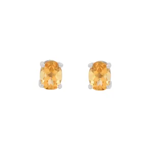 Oval Citrine Studs