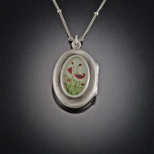 Oval Poppy Locket