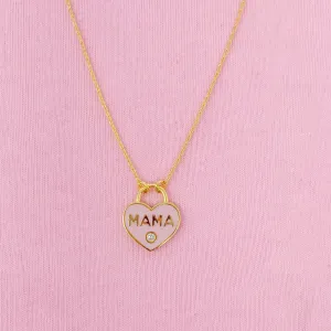 Pastel Locket Mama Necklace - Pink