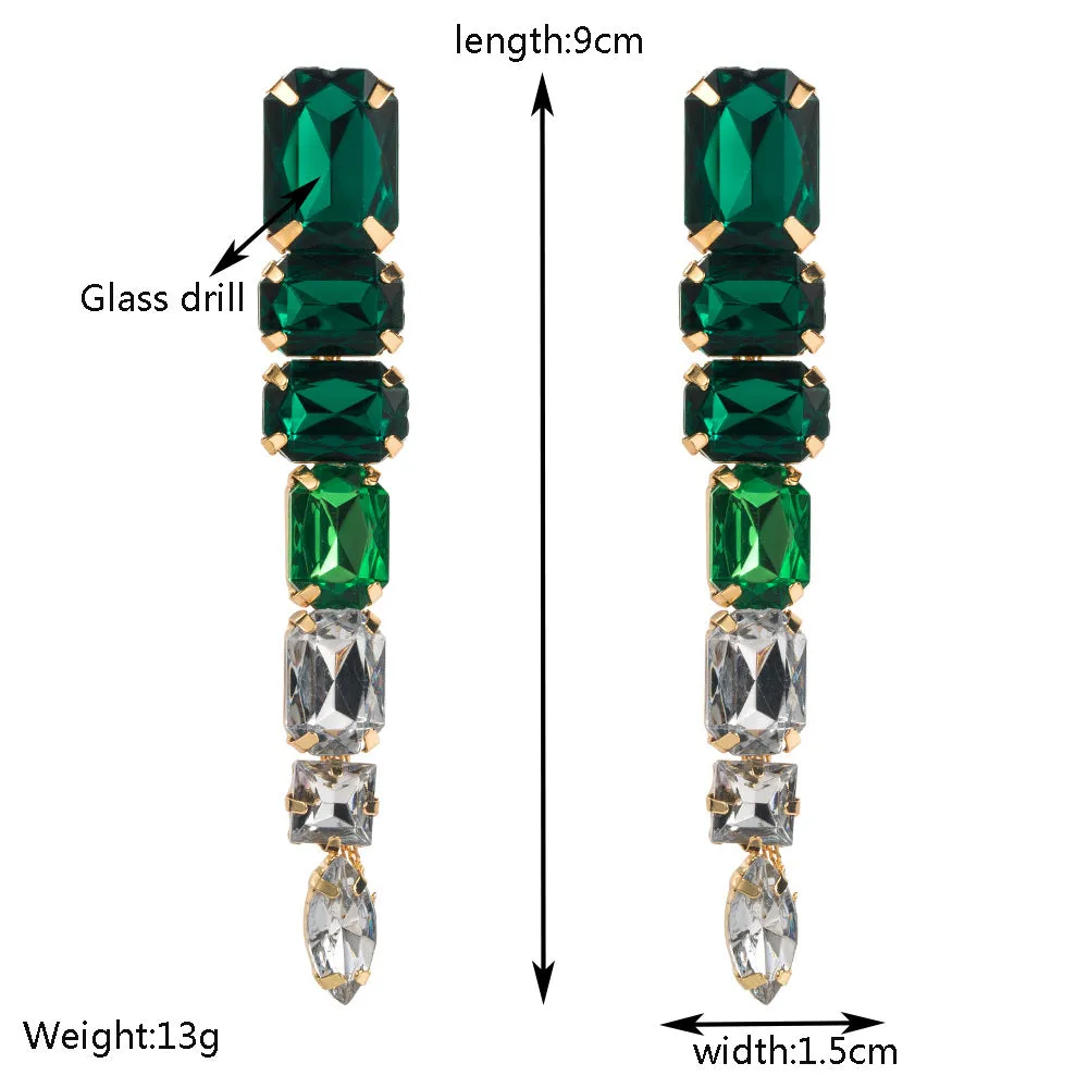 Pre Order:  Colored Diamond Multi-Layer Tassel Earrings