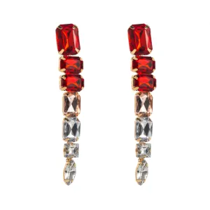 Pre Order:  Colored Diamond Multi-Layer Tassel Earrings