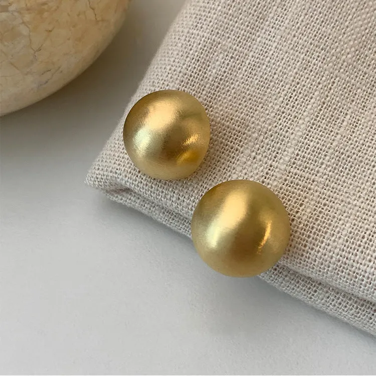 Pre Order:  Vintage Sandblast Copper Alloy Ball Stud Earrings