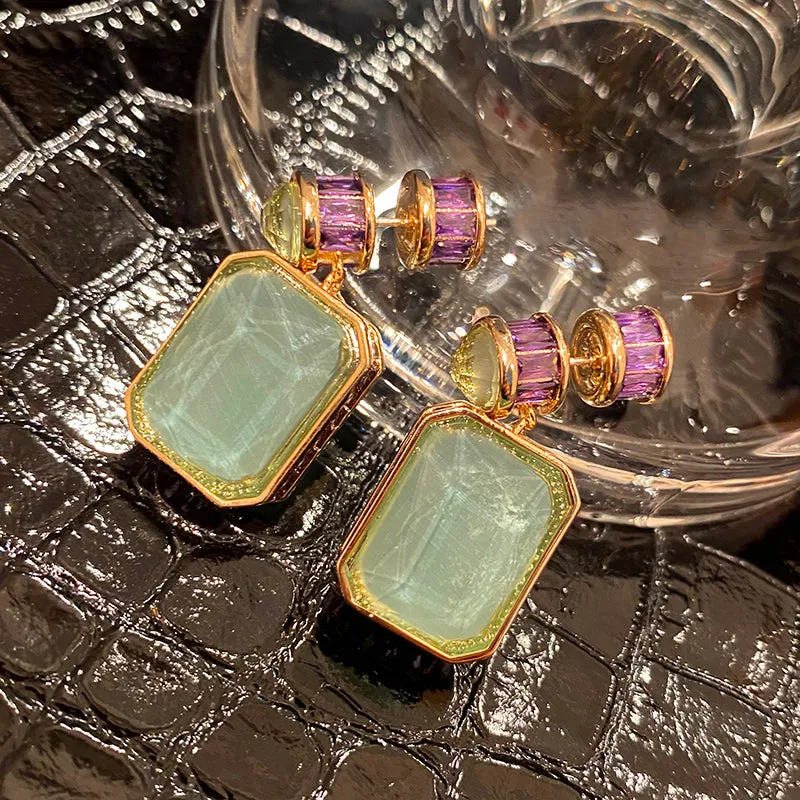 Raw Jade Gemstone Earrings