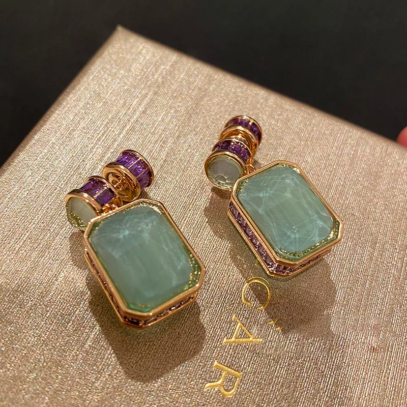 Raw Jade Gemstone Earrings