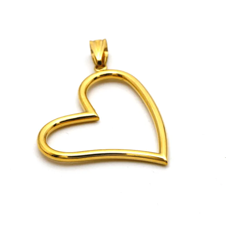 Real Gold 3D Big Heart Pendant 0789 P 1671