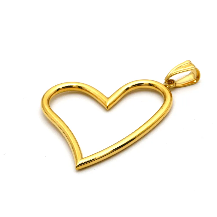 Real Gold 3D Big Heart Pendant 0789 P 1671