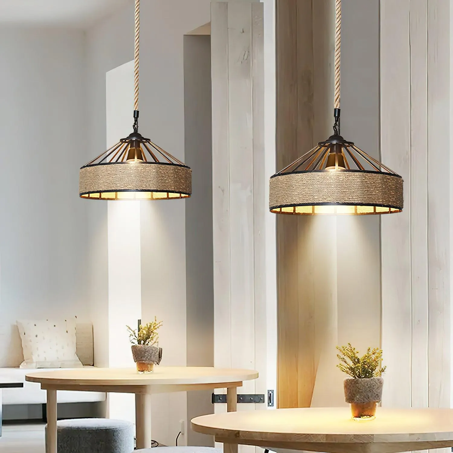 Retro Hemp Rope Exquisite Pendant Light