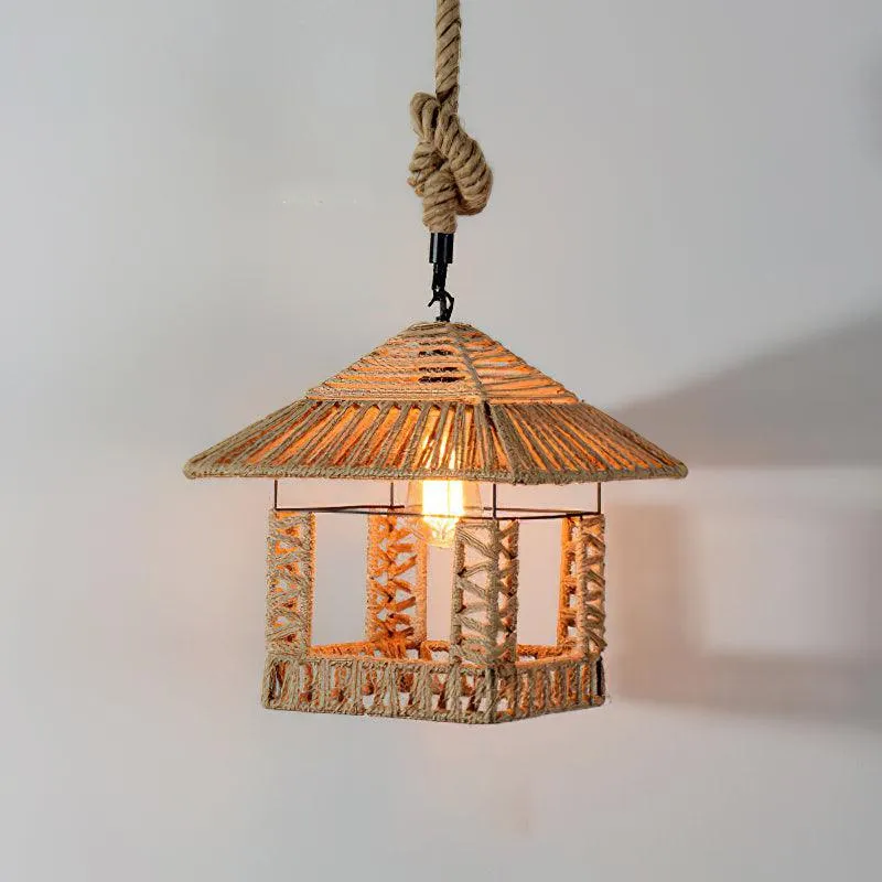 Retro Hemp Rope Exquisite Pendant Light