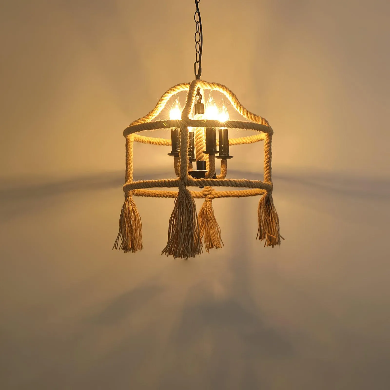 Retro Hemp Rope Exquisite Pendant Light