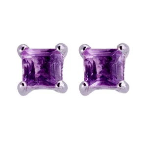 Rhombus Amethyst Earrings