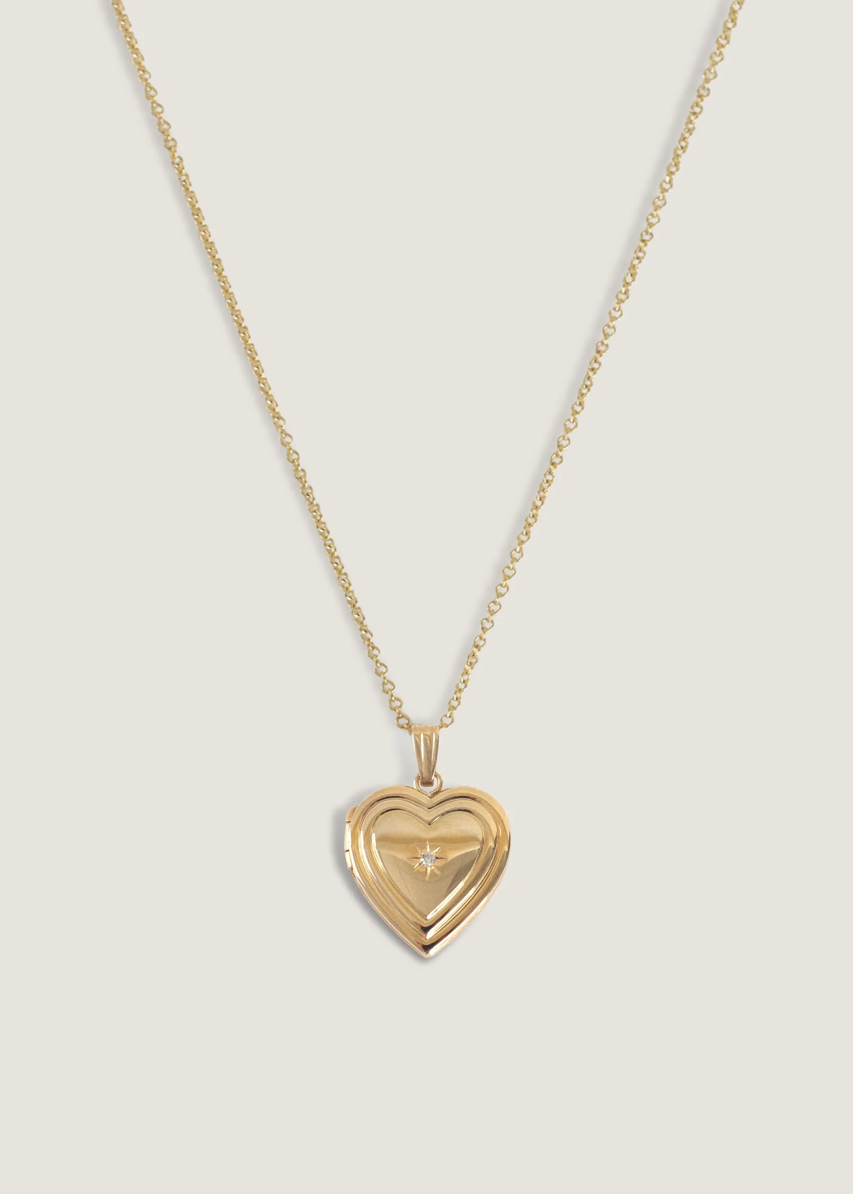 Ribbed Maison Heart Locket Diamond