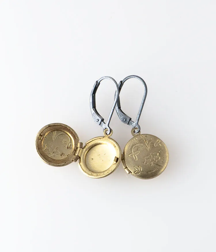 Round Locket Earrings