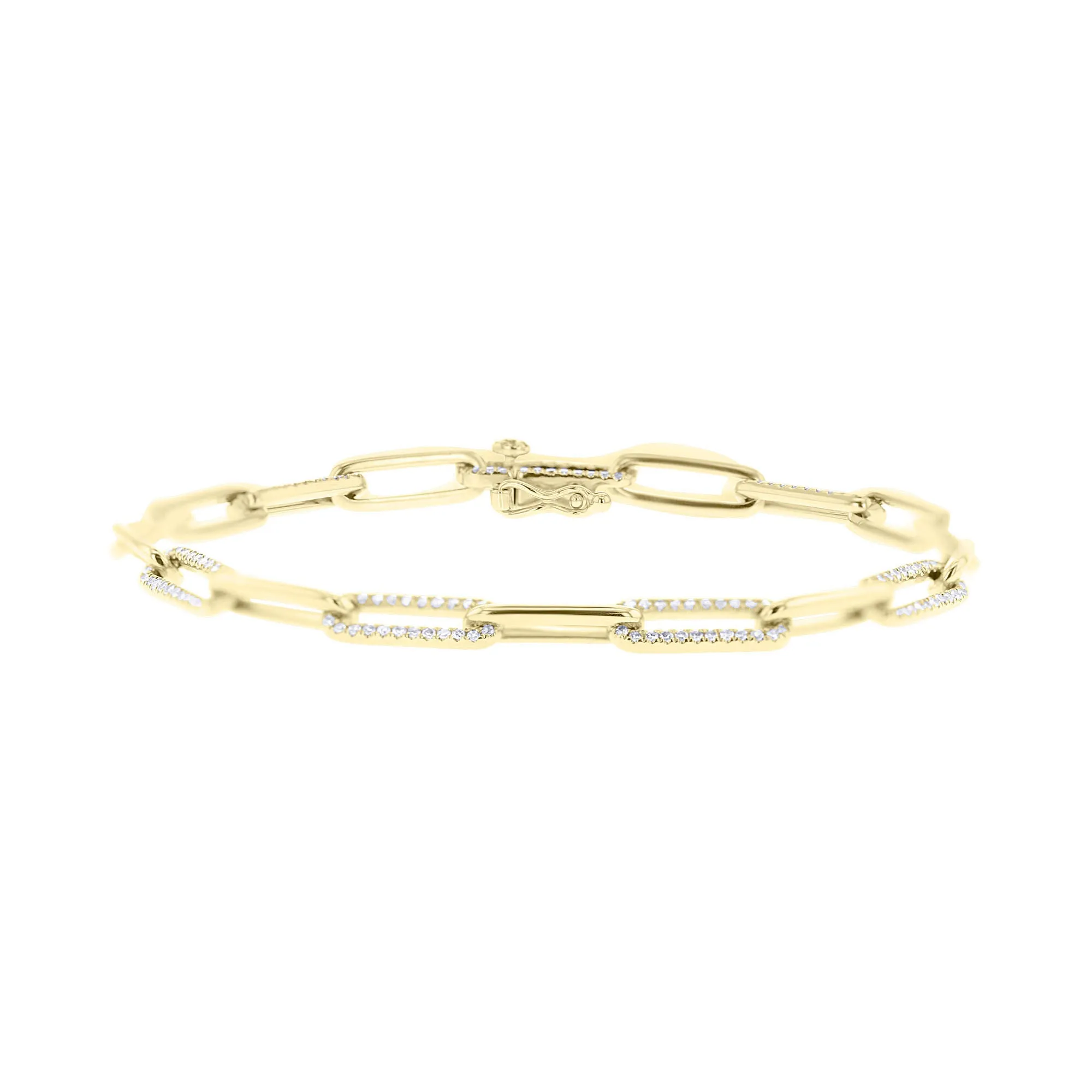 Shaula Paper Clip Pave Diamond Link Bracelet