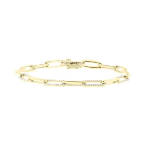 Shaula Paper Clip Pave Diamond Link Bracelet