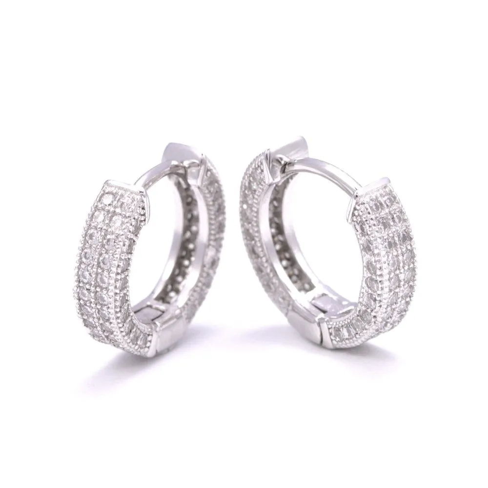 Side Halo Moissanite Earrings 14K Gold