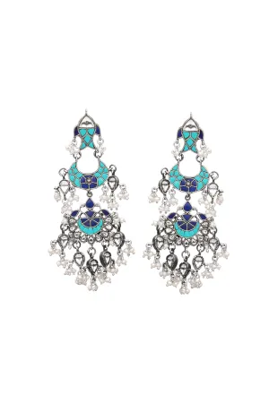 Silver Bria Kundan Earrings