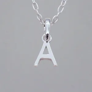 Silver Initial and March Aquamarine Birthstone Necklace