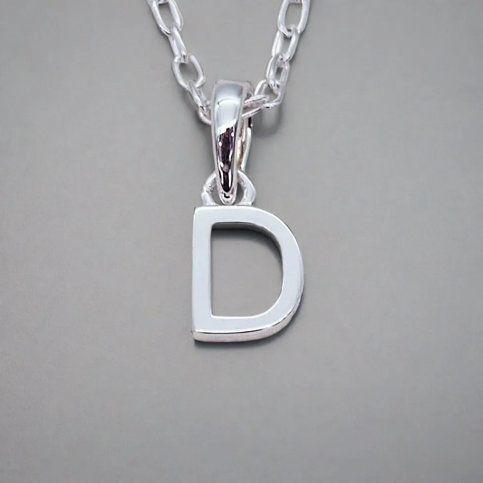 Silver Initial and March Aquamarine Birthstone Necklace