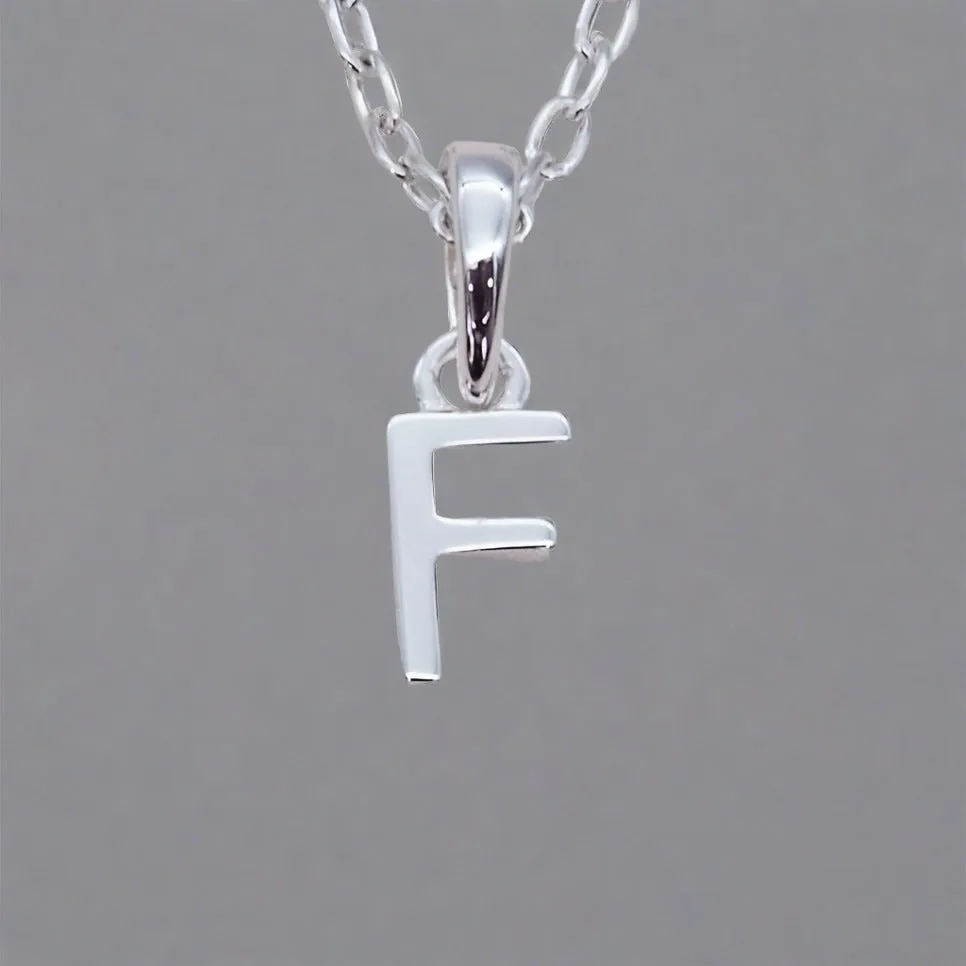 Silver Initial and March Aquamarine Birthstone Necklace