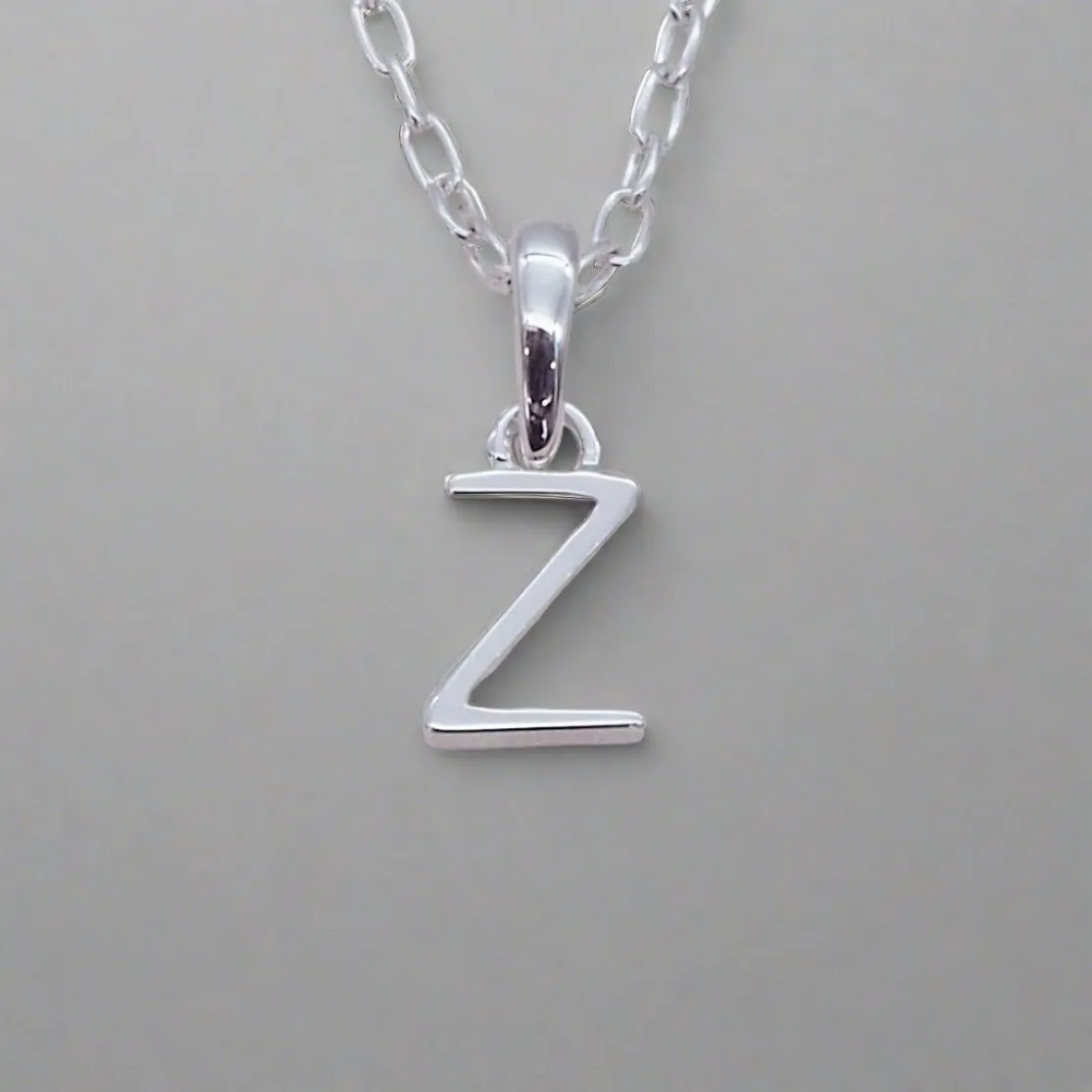 Silver Initial and March Aquamarine Birthstone Necklace