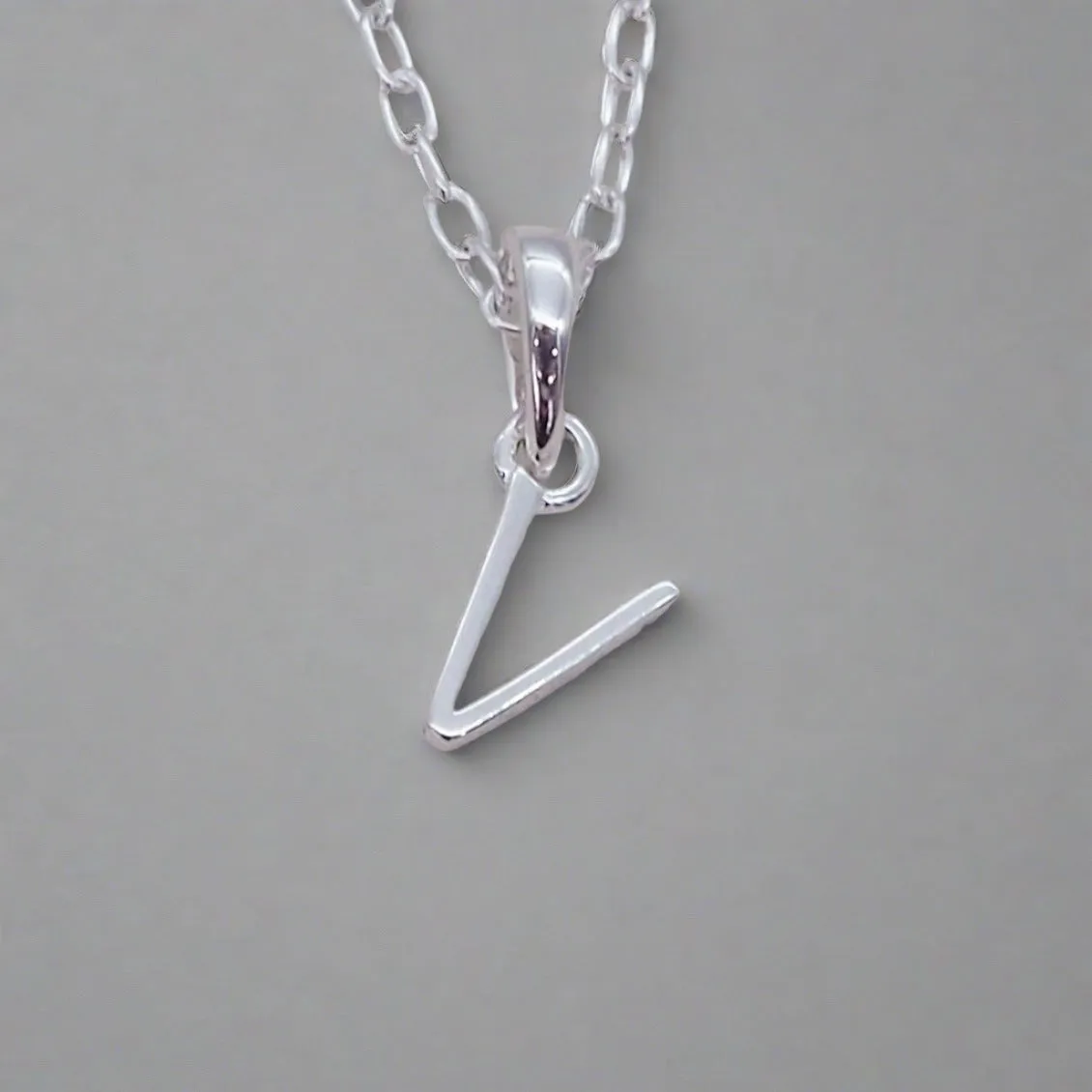 Silver Initial and March Aquamarine Birthstone Necklace