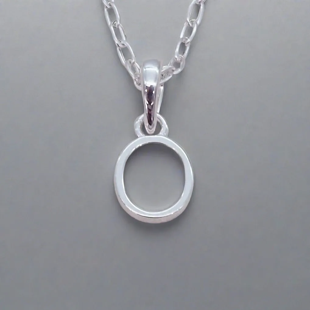 Silver Initial and March Aquamarine Birthstone Necklace