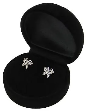 Silver Marcasite Butterfly Post Earrings