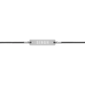 SINGH Engraved Silver Bar String Bracelet