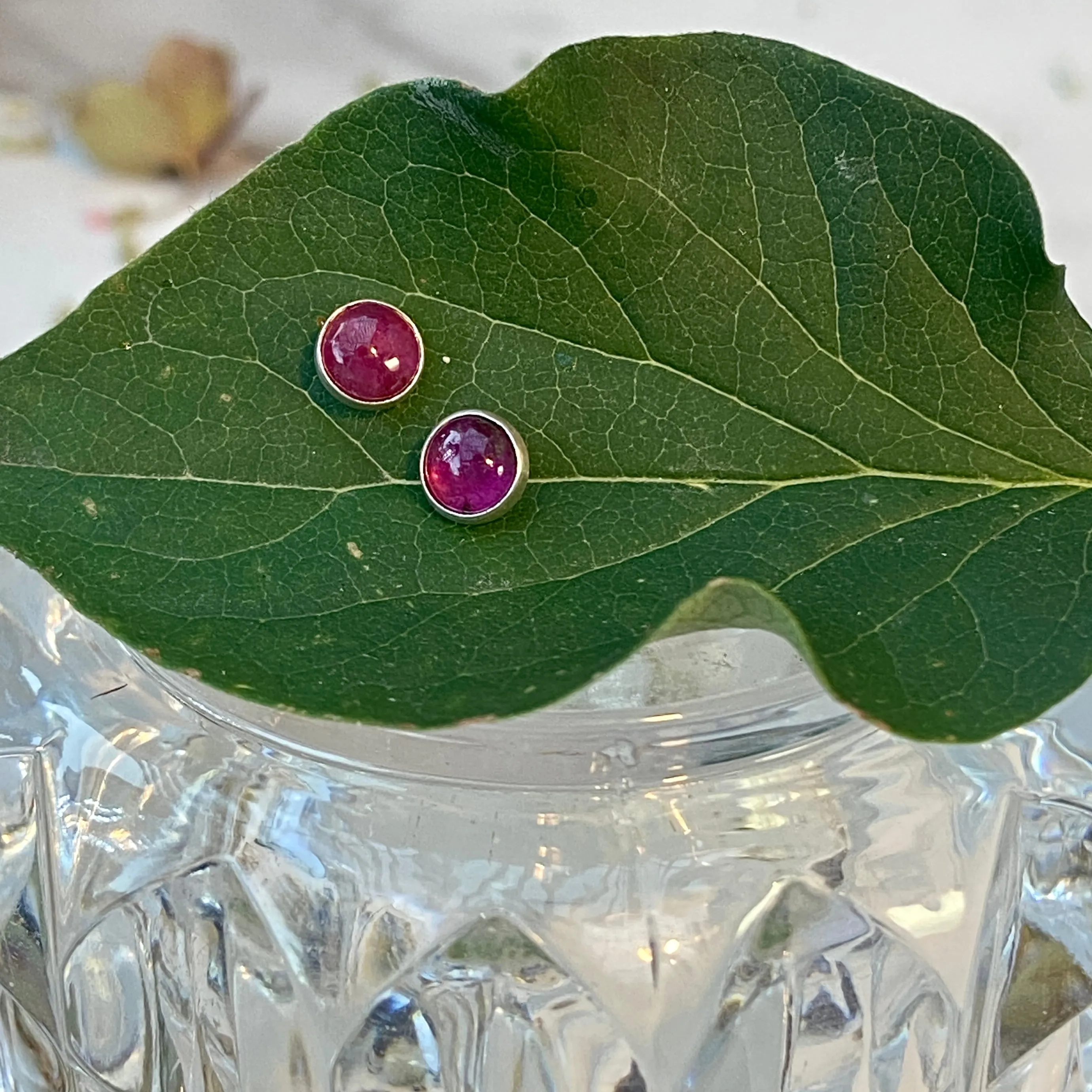 Small Gemstone Post Earrings