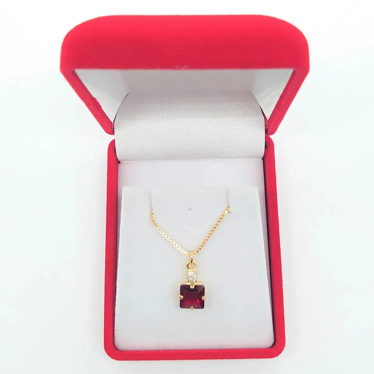 Small Swarovski Crystals Square Pendant With Gold Fittings