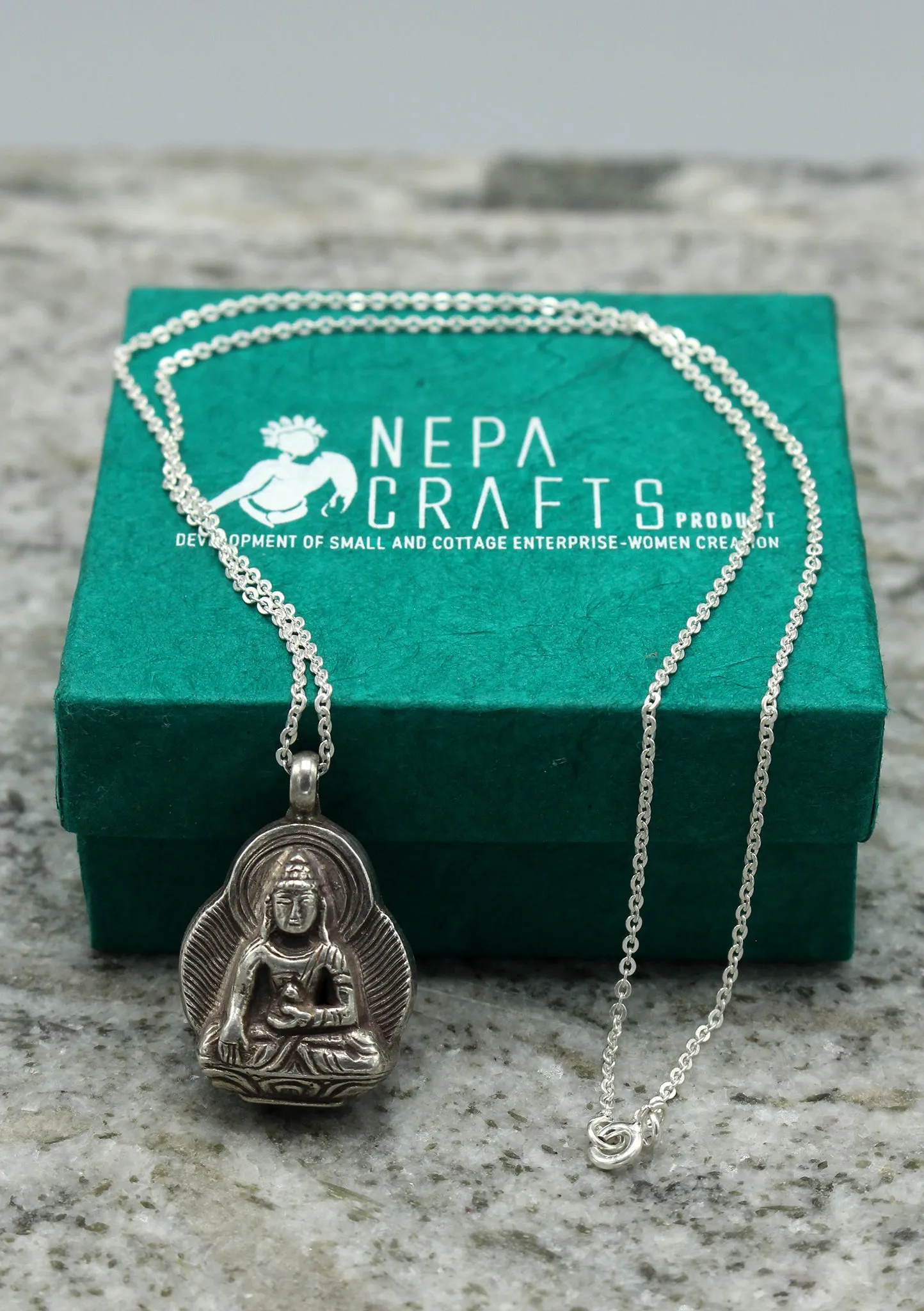 Sterling Silver 925 Shakyamuni Buddha Necklace