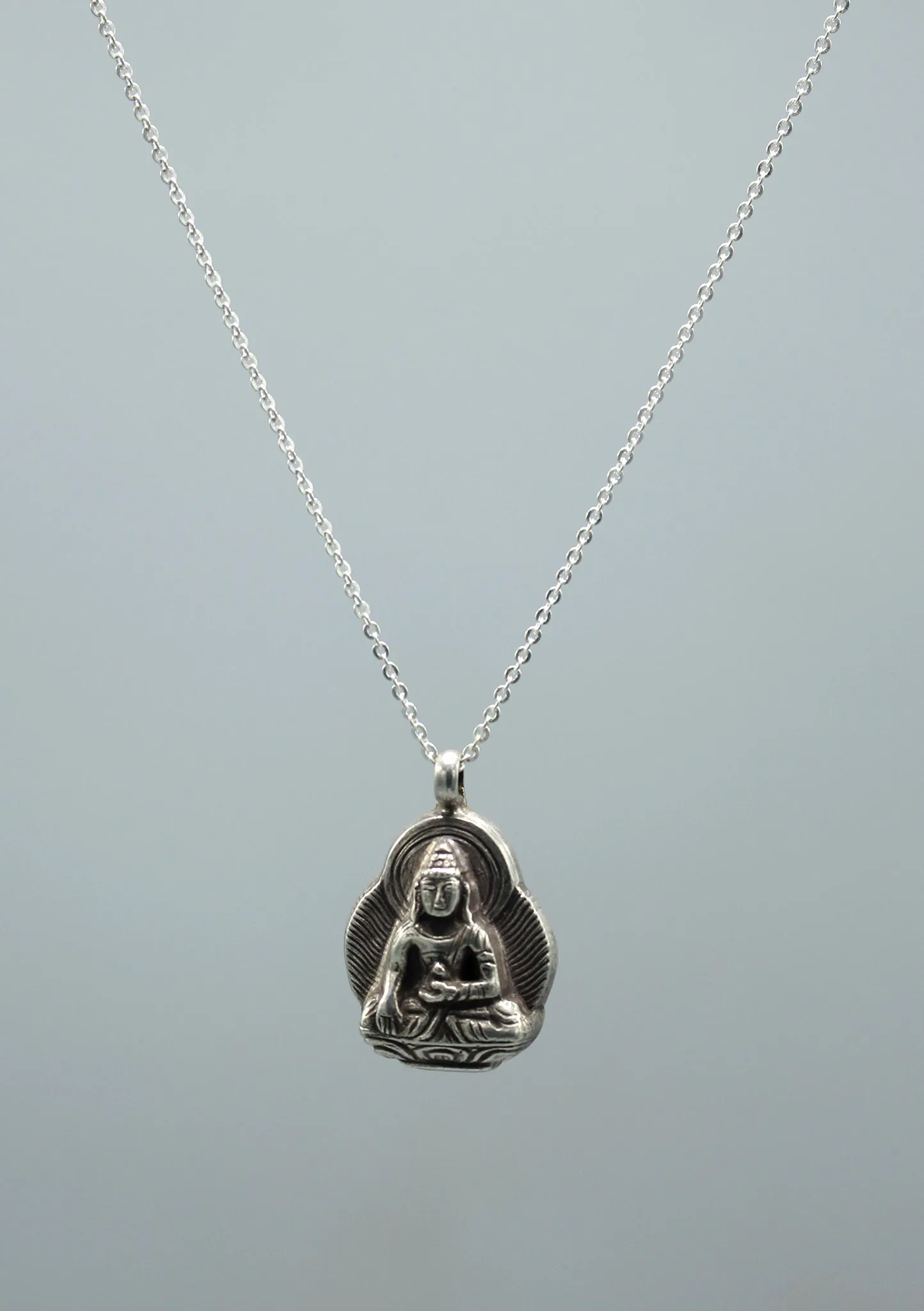 Sterling Silver 925 Shakyamuni Buddha Necklace