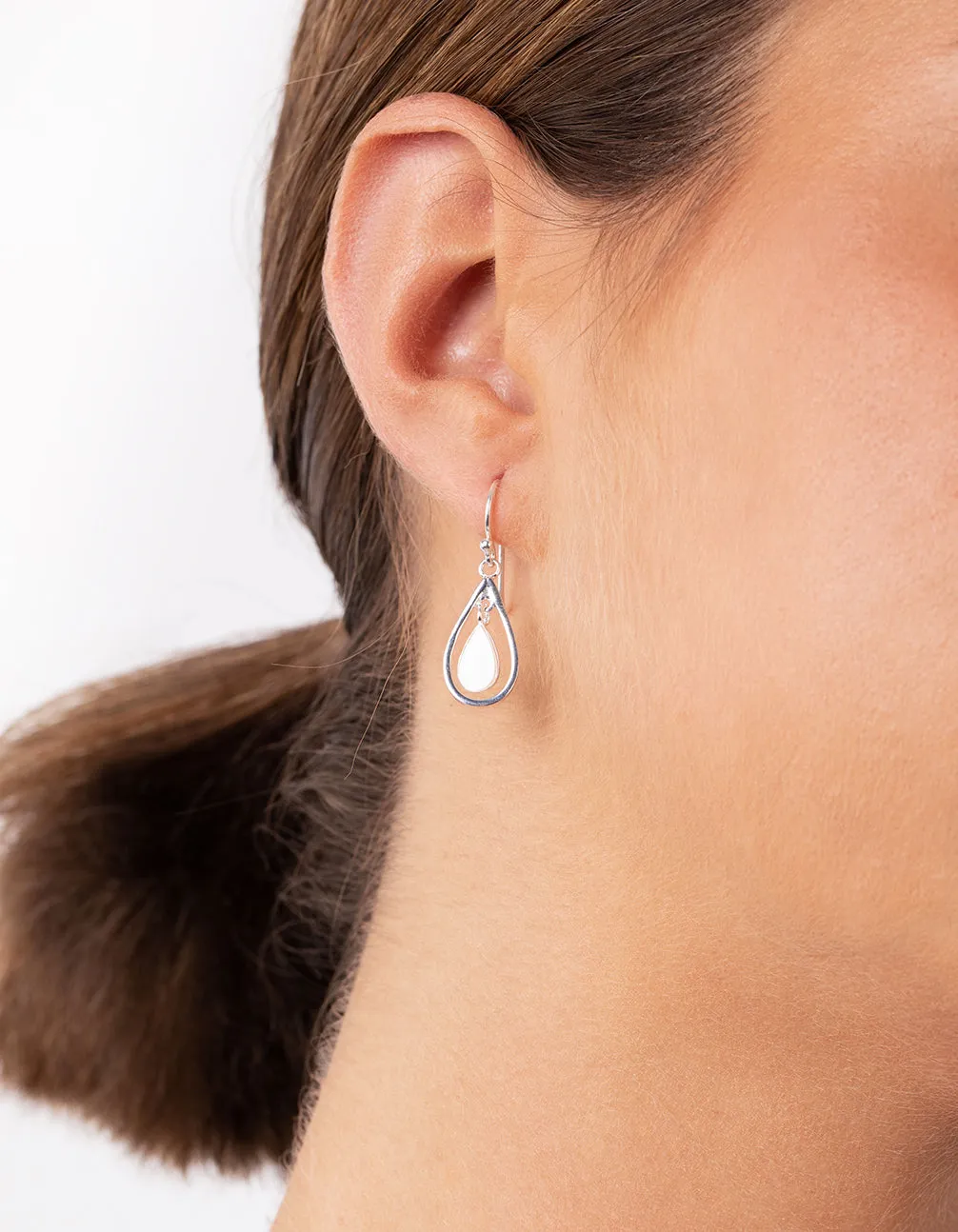 Sterling Silver Double Teardrop Earrings