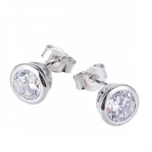 Sterling Silver Round CZ Studs