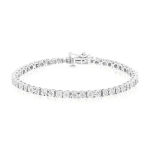 Sterling Silver with Round Brilliant Cut 1/4 CARAT tw Diamond Bracelet