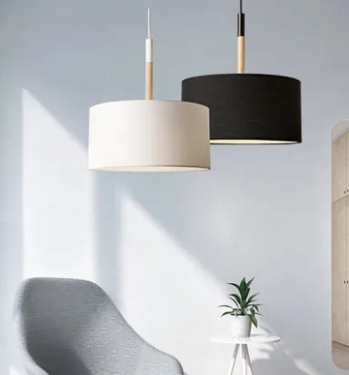 Sunniva Contemporary Drum Shaped Pendant Lamp