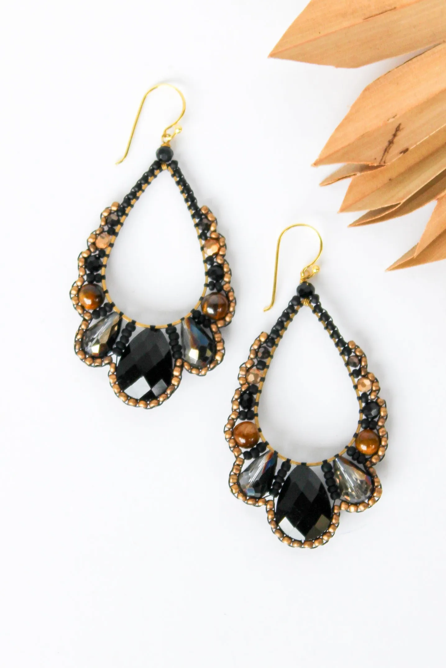 Thai Crystal Scalloped Earrings