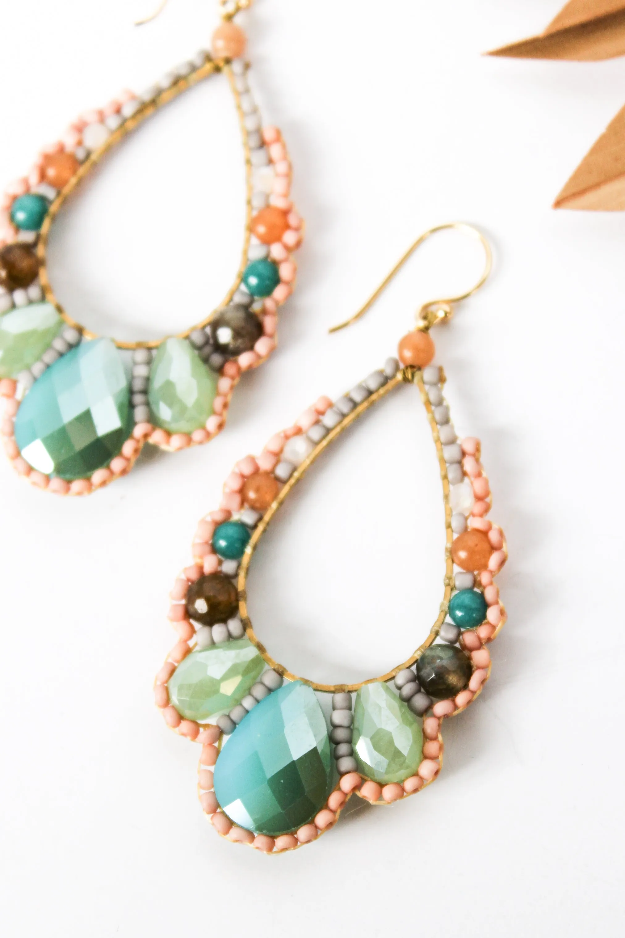 Thai Crystal Scalloped Earrings