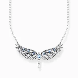 Thomas Sabo Necklace Phoenix Wing With Blue Stones Silver