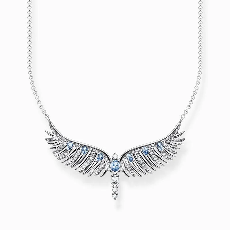 Thomas Sabo Necklace Phoenix Wing With Blue Stones Silver