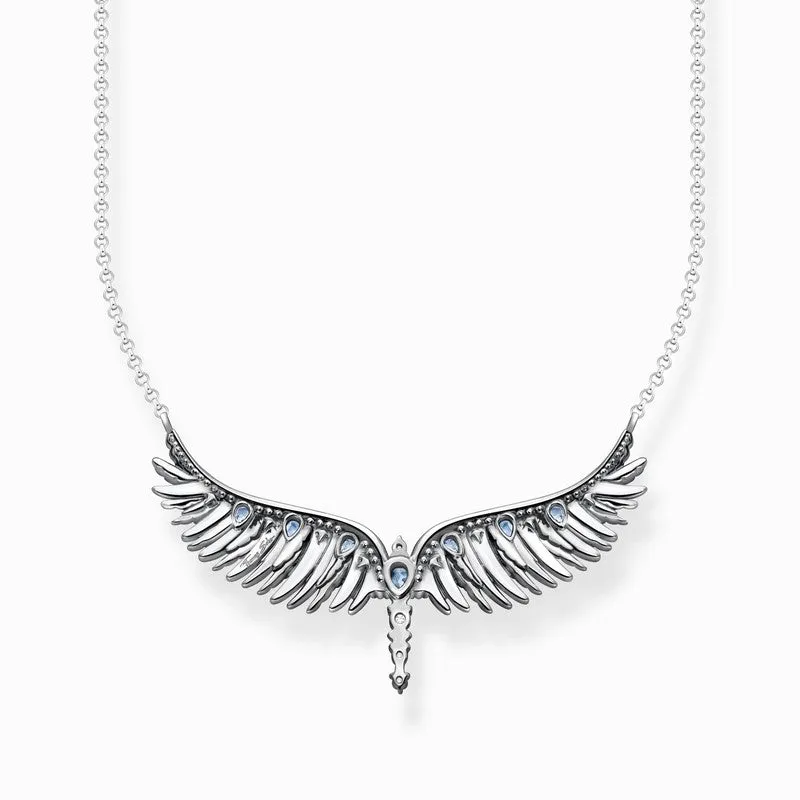 Thomas Sabo Necklace Phoenix Wing With Blue Stones Silver