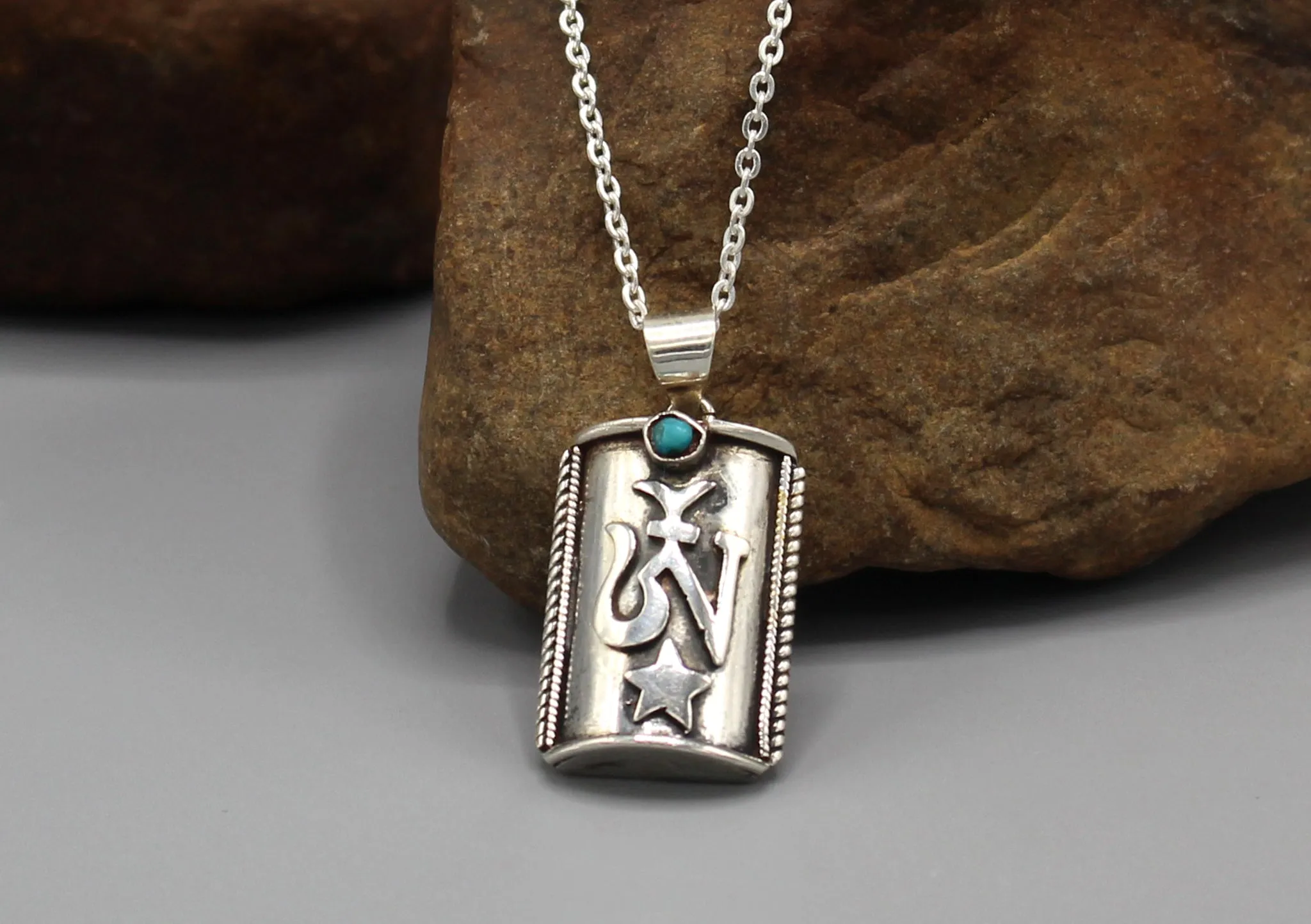 Tibetan Om Carving Sterling Silver Locket Pendant