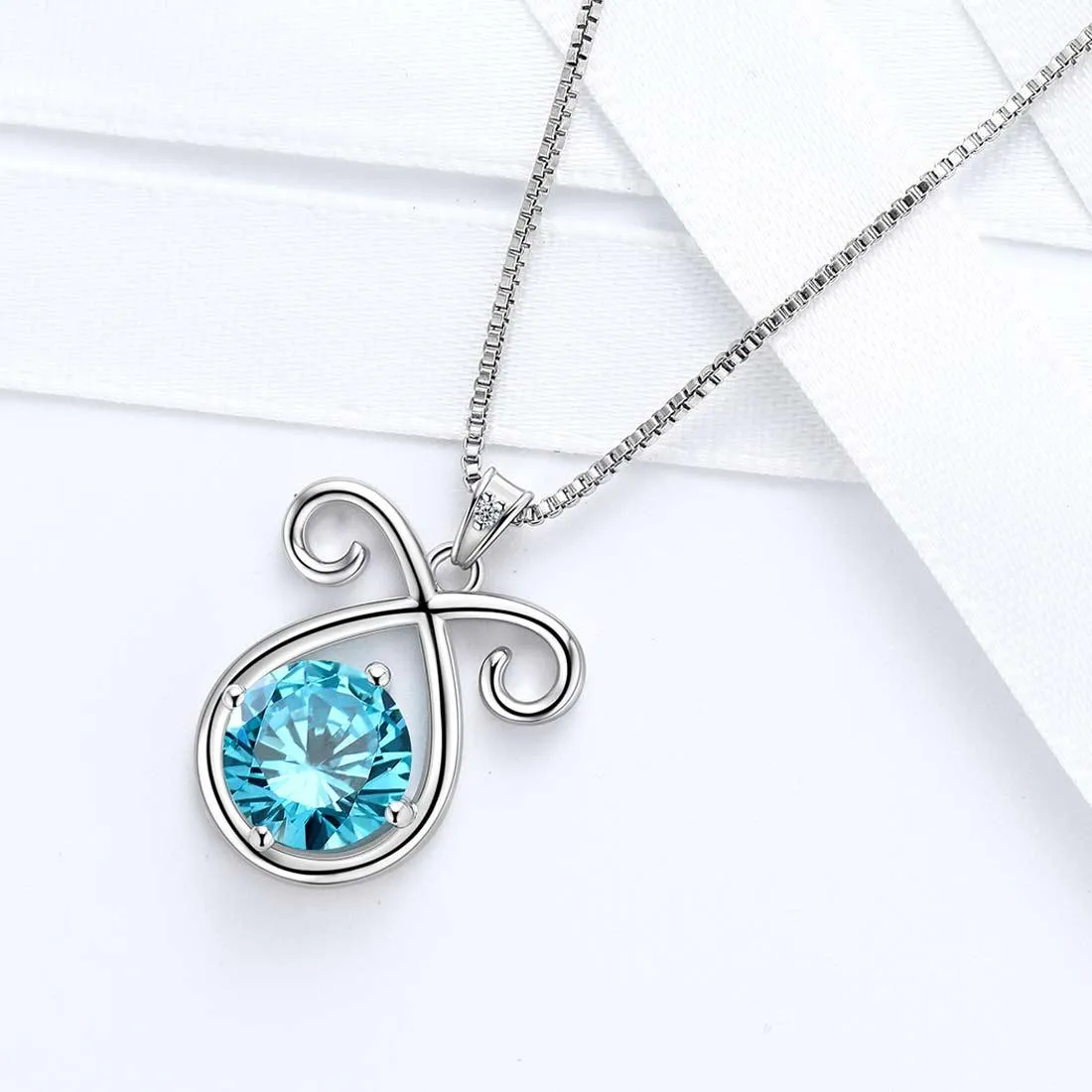 Tokyo Mart Aries Zodiac Necklace March Birthstone Pendant Women Girls Jewelry Birthday Gift Women Girls Jewelry Birthday Gift