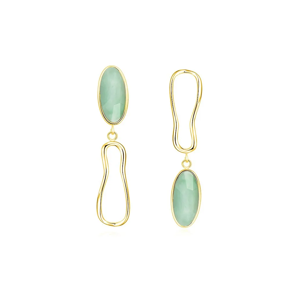 TRACEY CHEN | Earring |  Oval Jadeite Earrings