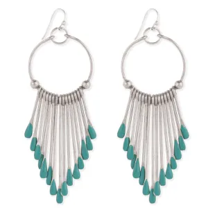 Turquoise Paddle Earring in Silver